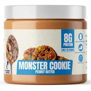 Monster Cookie Peanut Butter, Sweet Nut Butter Snack for Pantry Food Storage