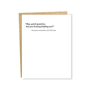Quick Question Blank Card