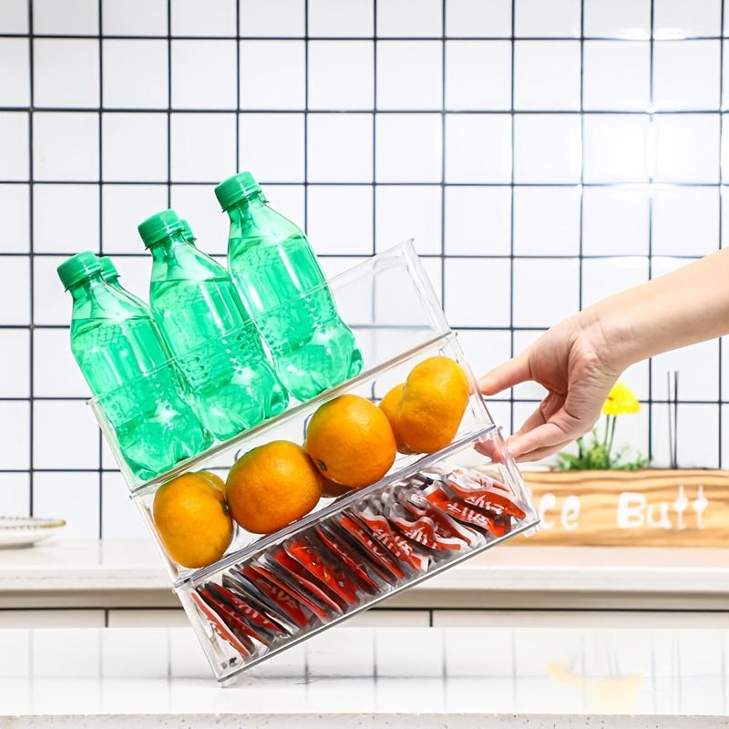 GHQ 6Pcs Acrylic Stackable Plastic Fruit Storage Containers for Refrigerator Cupboard & Utility Room Clear Durable Versatile Use Kitchen Gadgets