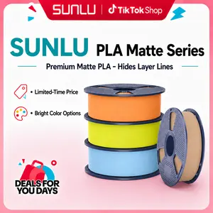 SUNLU PLA Matte & High Speed PLA MATTE 1.75mm 3D Printer Filament (1KG) - High Speed Printing, ±0.02mm Tolerance, Matte/Metallic Finish, Eco-Friendly, Low Warping, Vacuum Sealed - Compatible with 99% FDM Printers-4241