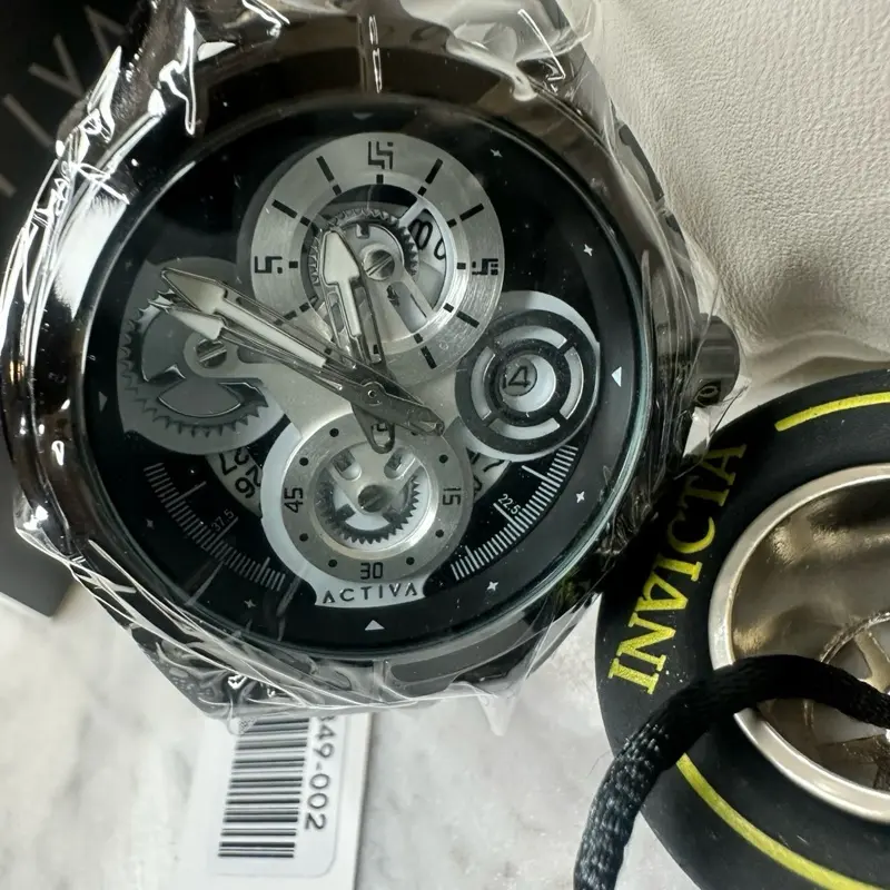 Invicta Activa Drift X Skeleton Watch, 44mm, White and Black Dial, Modern Design