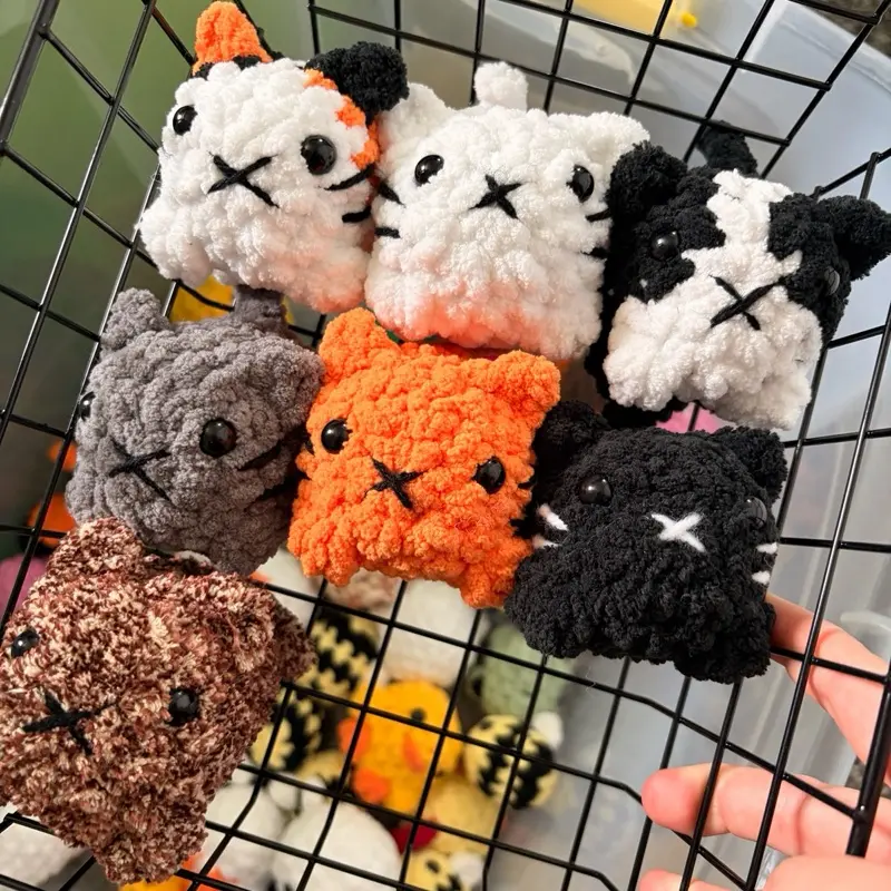 Crochet Baby Kitty Cat Kitten Plushie Stress Ball Handmade Amigurumi