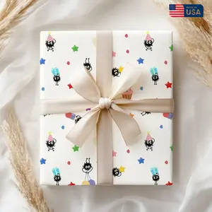 Ghibli Gift Wrap Paper, Anime Inspired Christmas Wrapping Paper, Xmas Wrapping Paper Roll, Anime Fans Gift Wrap Papers