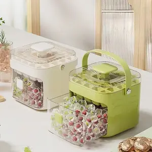 1 unit - single compartment ice box - household large-capacity ice-making mold - suitable for small refrigerators - with lid and double-layer ice storage container - a must-have item for summer parties and festivals that can be combined for storage