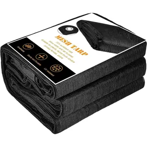 70% Heavy-Duty Mesh Tarp 8ftx16ft Black Shade Cloth Mesh Shade Net Cover for Plant Greenhouse,Patio, Fences, Garden, Dump Trucks Outdoor Canopy Shelter Sunshade Canopy Shaded Canopy