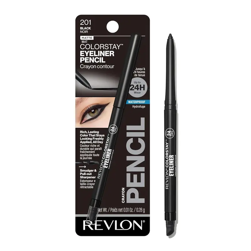 Revlon ColorStay Matte Eyeliner - Waterproof, Long-Wear, Smudge-Proof, 24-Hour Wear, with Built-In Sharpener