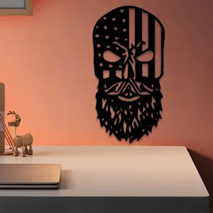 1pc Patriotic USA Metal Wall Art, Abstract Face Design, Patriotic USA Statue Mural, Perfect for Home, Office, Man Cave Decor, New Year Decor, Ideal Gift for Military Enthusiasts, Modern Home Decor, christmas decorations