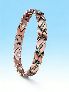 🧲 Premium Copper Magnetic Therapy Bracelet with Crystals | Comfortable Fit, Natural Healing Benefits, Stylish Jewelry for Women & Men