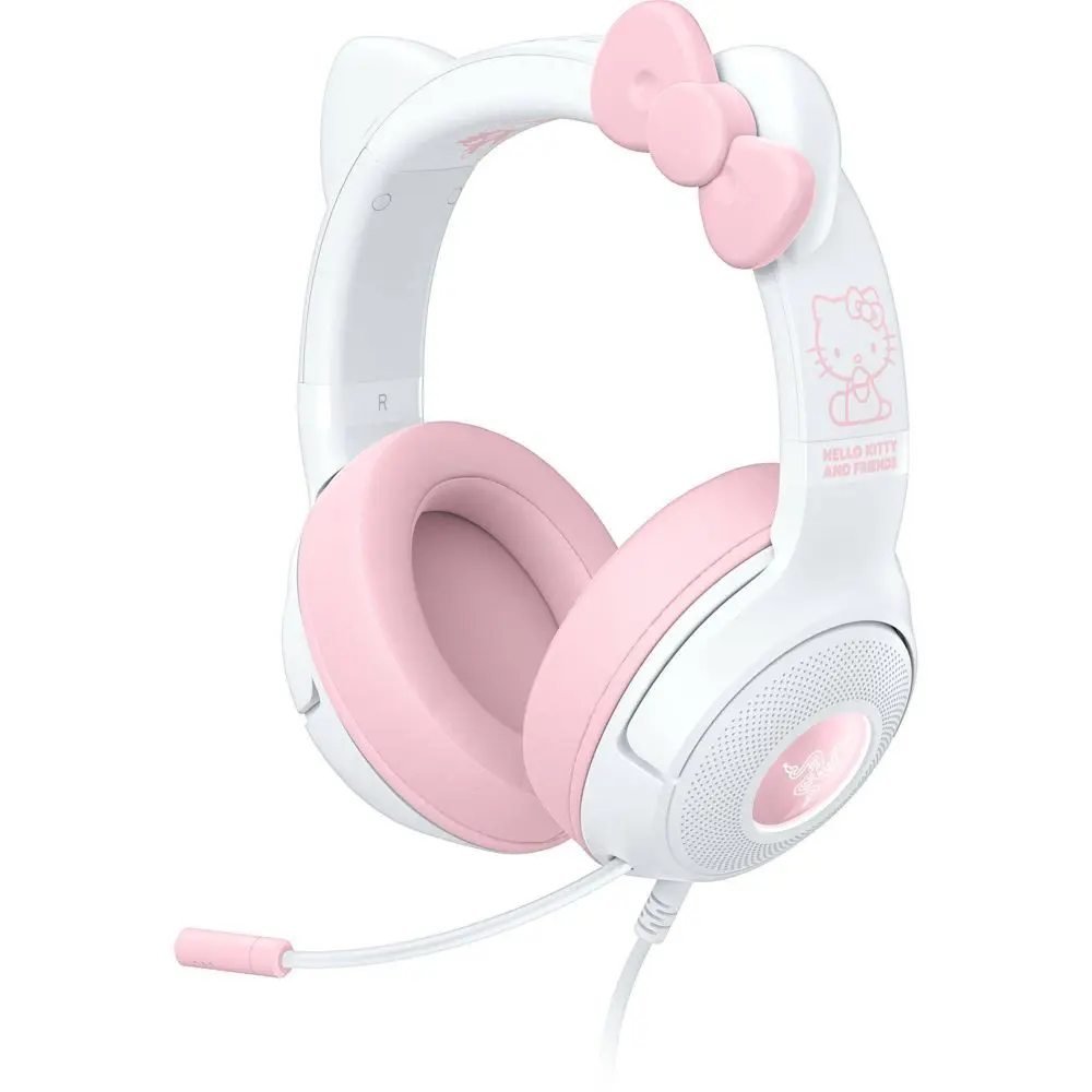 Razer Kraken Kitty V2 Wired USB A Gaming Headset with Kitty Ears and Chroma RGB Lighting - Hello Kitty Edition Razer Kraken Kitty V2 Wired USB A Gaming Headset with Kitty Ears and Chroma RGB Lighting - Hello Kitty Edition