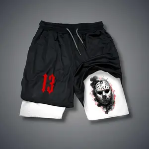 Ghost Face "Halloween" Gym Shorts summer men shorts for men jorts outfit men graphic shorts Double-layer sports shorts Comfortable short shorts summer