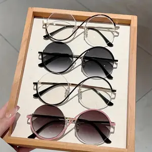 Full Frame Round Oversize Fashion Glasses Minimalist Pink Multicolor Shades For Travel And Street Snap Wear