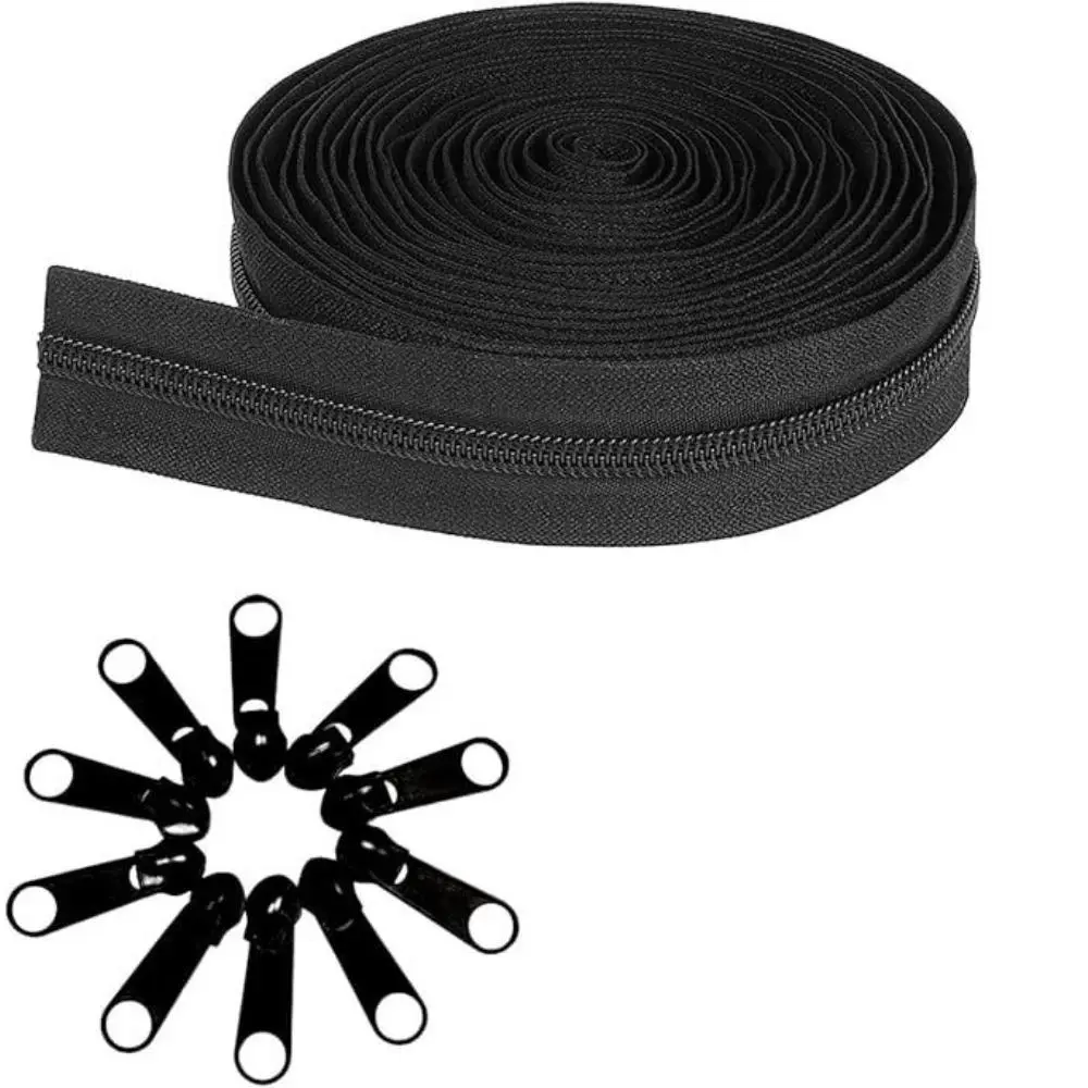 Chain zipper, continuous nylon coil, with zipper slider