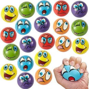 Pack of 12 Soft Rubber Squeeze Balls |   Fun expression designs, foam squeeze toys that exercise your wrists and fingers, ideal for classroom, office, student gifts, party favors and gift bag stuffing.