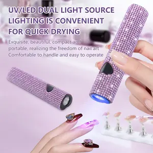 Portable Gel Nail Drying Machine with USB Cable, Handheld Drill Nail Dryer, Manual Button Charging, Professional Nail Tool, Led Manicure Lamp