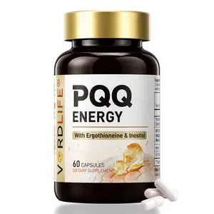 VORDLIFE PQQ Energy Supplement 60 Capsules 20mg PQQ with Ergothioneine & Inositol, Support Mitochondrial Function Cellular Energy Mental Clarity & Youthful Skin Glow