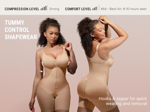 FeelinGirl New Design Fajas Colombianas Shapewear For Women Tummy Control Full Body Shaper Butt Lifter With Zipper Front