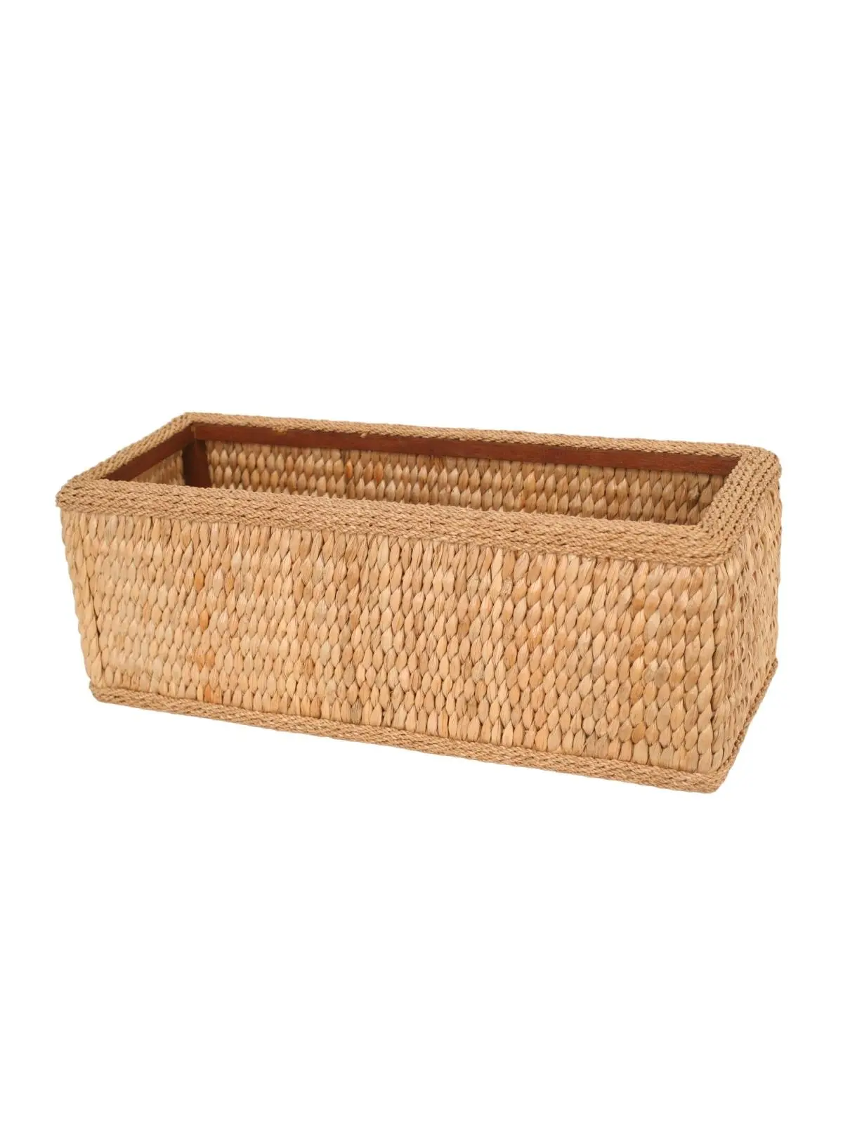 Sophia Rectangular Basket - Light Stained - Large - Decorative Storage