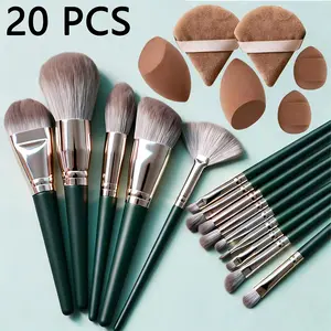 Professional Makeup Brush Set, 16/20pcs with Plush Nylon Bristles, Handle, Full Face & Eye Detailing Kit, Vitus Makeup Store