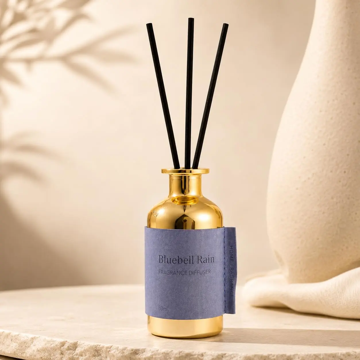 Pretty Valley Home-Reed Diffuser Set, Diffuser 80Ml / 2.7 fl OZ Gift Box - Includes Reed Diffuser Sticks, Long Lasting Fragrance Oil and Glass Bottle for Office Living Room Decor (Bluebell Rain)
