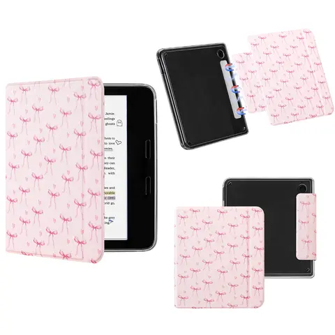 PU Leather Flip Tablet & E-Reader Case Accessories for 6" & 7" Devices, Kobo Libra Colour 2024 Compatible, Magnetic Lightweight Easy-Remove Cover with Auto Sleep/Wake, Durable TPU Back Casing Full Protection
