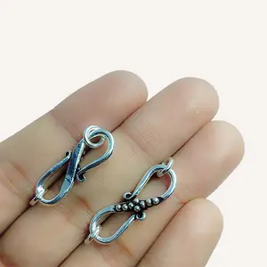 Silver Overlay 'S' Hook Decorative Vintage Clasp from India – Silver Overlay Over Copper Artisan Closure