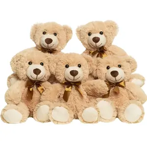 Teddy Bears Bulk 5 Packs 35cm/13.77 In Cute Teddy Bear Small Stuffed Bears Pack for Christmas Valentines Baby Shower Party Decorations Centerpieces Favors