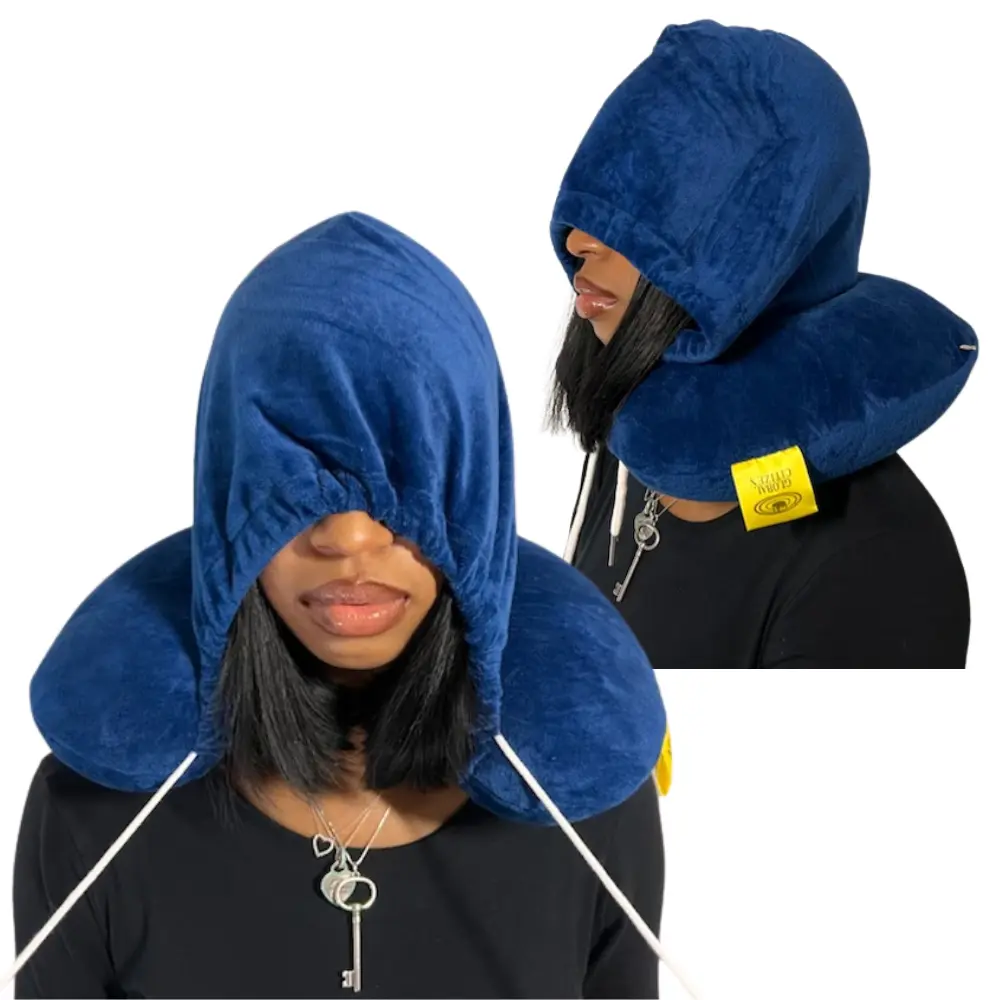 (Blue) FlyCloud® Travel Pillow for Sleep and Comfort