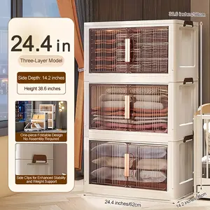 29.2" Extra-Large Folding Storage Trunks With Lids |   Stackable Wheeled Bins & Collapsible Lockers |   Heavy-Duty Organizer For Closet, Bedroom, Office |   Space-Saving Storage For Kitchen, Pantry, Toys |   Home Decor & Seasonal Organization