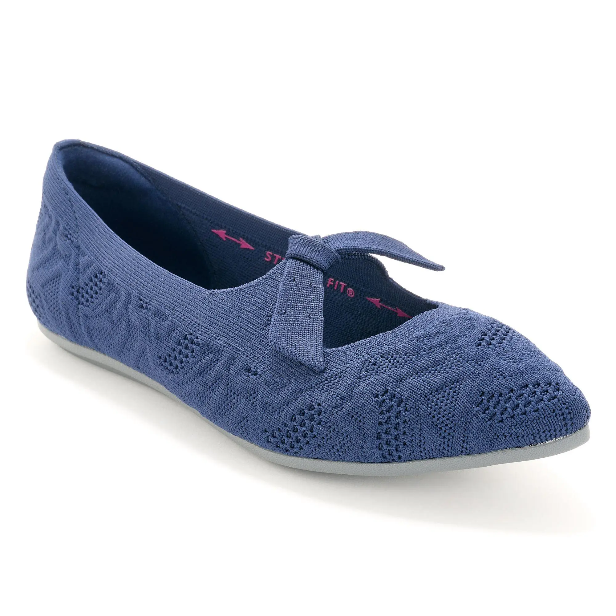 Skechers Cleo Point Textured Knit Ribbon Knot Flats-Lady Love Skechers Cleo Point Textured Knit Ribbon Knot Flats-Lady Love