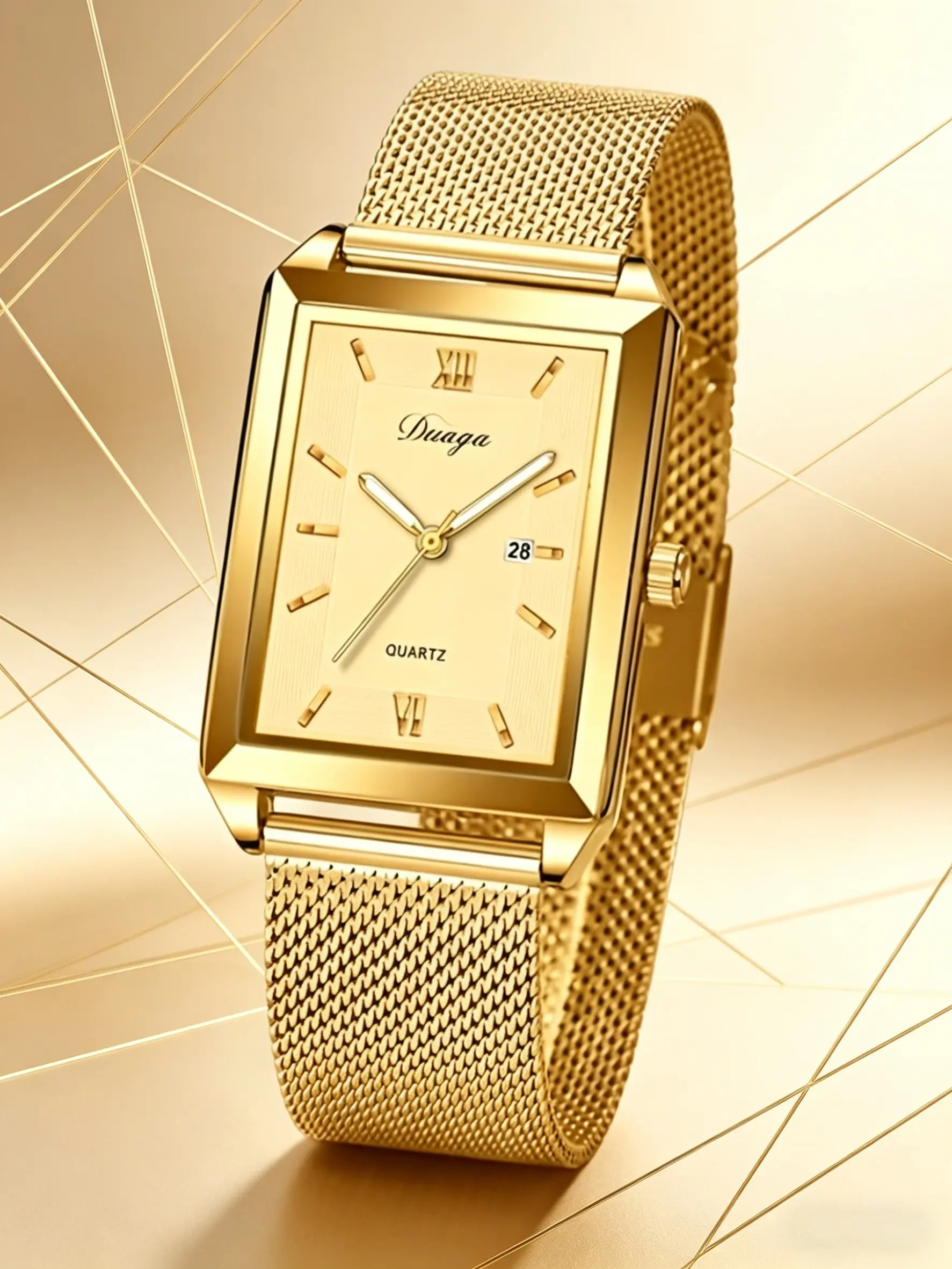 Men's Fashion Quartz Wristwatch, Analog Quartz Watches, High-Quality Rectangle Face, Buckle Closure, Perfect Gift for Holidays, Birthday, Father's Day, Graduation, Valentine's Day