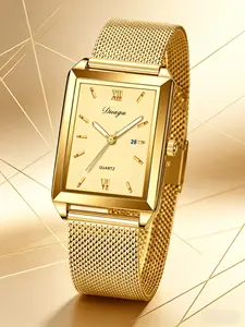 Men's Fashion Quartz Wristwatch, High-Quality Rectangle Face, Buckle Closure, Perfect Gift for Holidays, Birthday, Father's Day, Graduation, Valentine's Day