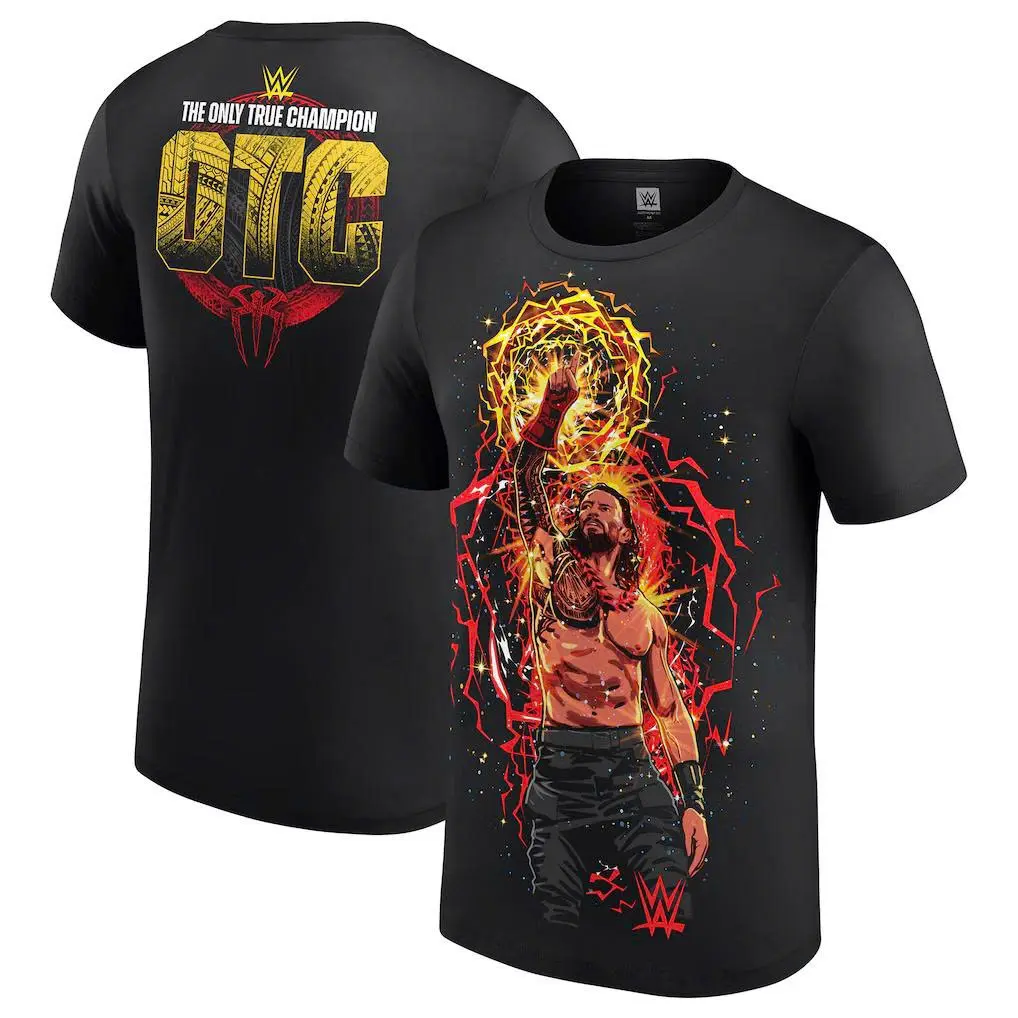 Youth Black Roman Reigns Aura Cartoon T-Shirt, Fashion Cotton, Full Colors, Full Sizes, For Men, For Women