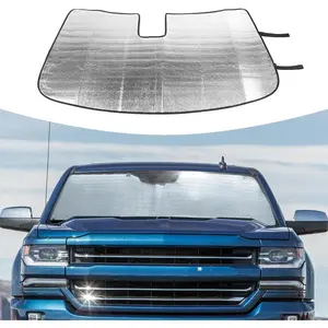Voodonala for Chevy Silverado 2014-2018 Windshield Sunshade Truck Window Sun Shade Foldable Sun Visor Compatible with Chevy Silverado 2014-2018-