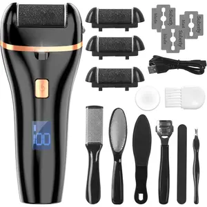 Electric Feet Callus Remover, Rechargeable Foot File Pedicure Kits, Waterproof Foot Scrubber Pedicure Tools for Dead Skin &amp;     Cracked Heel with 3 Roller Heads.