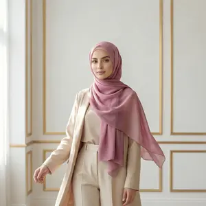 Watercolor Dusty Mauve Pink Printed Bamboo Modal Hijab - Dusty Mauve Muse