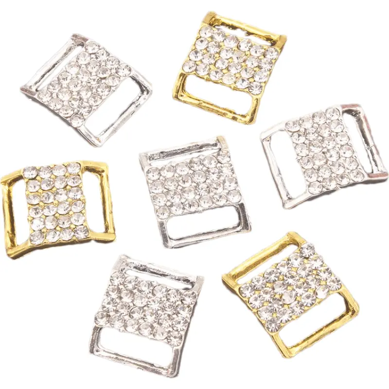 1pc Metal Buckles With Rhinestone For Bikini Bra Decoration Diy Belt Rings Sewing Bag Accessories 15x12mm 10pcs