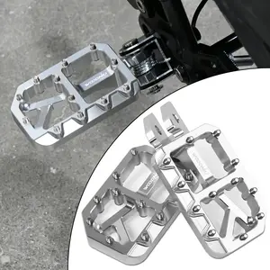 Dirt Bike Foot Pegs for Ebike Surron Light Bee X S, Color Prickly Peg,Motorcycle Aluminum Alloy Pedal for Segway X160 X260/Talaria X3 X4/E Ride PRO SS,Silver Body with Silver Spikes