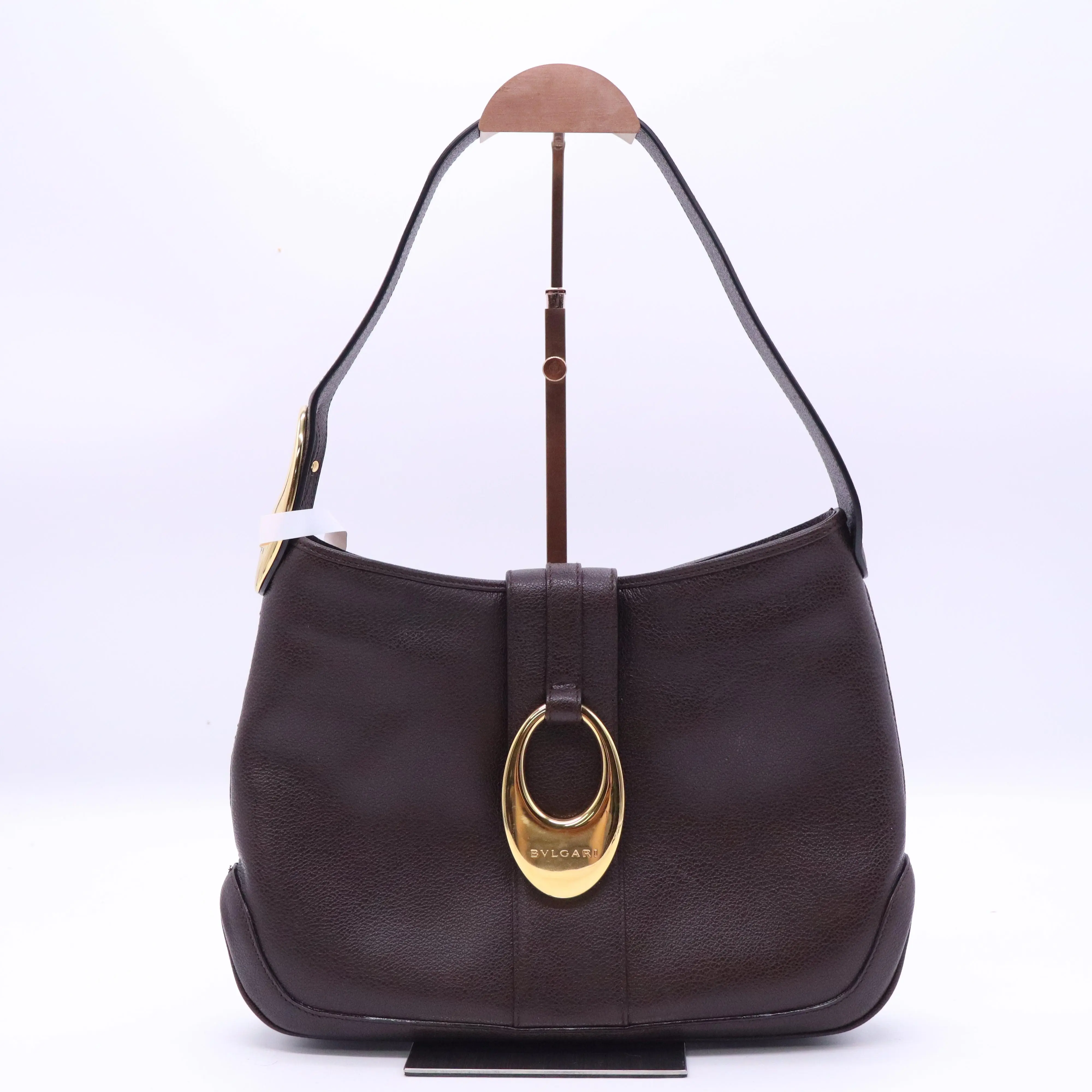 Pre-owned Bvlgari Leather Shoulder Bags Front Ring One Shoulder Bag Hobo B21509