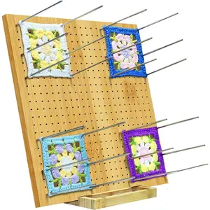 13 Inch Crochet Blocking Board, Handcrafted Knitting Blocking Mat for  Knitting and Granny Squares, Full Kit with 30 Stainless Steel Rod Pins, Gifts for Grandmothers, Mothers