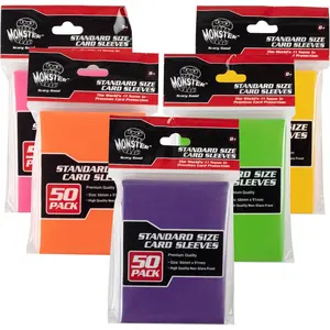 Monster Protectors Standard Card Sleeves(250 Pk) Standard Size (66mm x 91mm) Bright Multi-Color Set-Compatible with TCGs & More