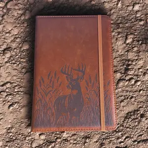 Engraved Buck Scenery Leather Journal – Personalized Gift