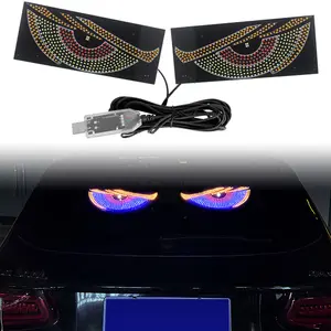 car LED Devil Eye Light, Windshield Decorative Light, USB Dynamic Devil Eye Automotive Neon Light, Universal Window Dynamic Atmosphere Light, Multi Mode, Led Ambient Light