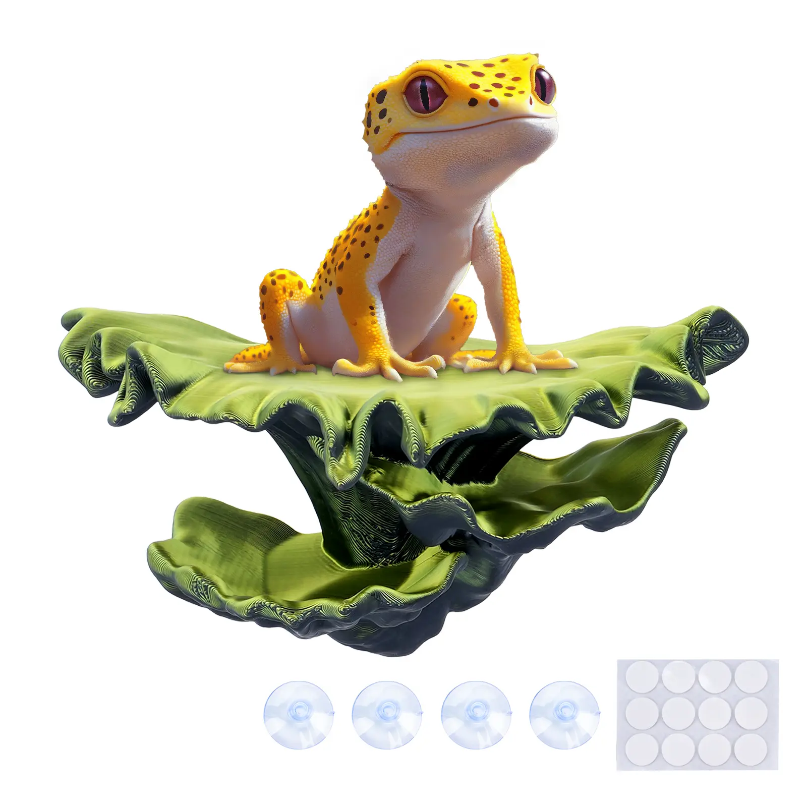 Mushroom Decor for Reptile Tank, Fish Tank, Pet-Safe Bearded Dragon Tank Accessories, Realistic Terrarium Plants for Leopard Geckos, Crested Geckos, Tree Frogs, Snakes (Forest, Trio Cap)