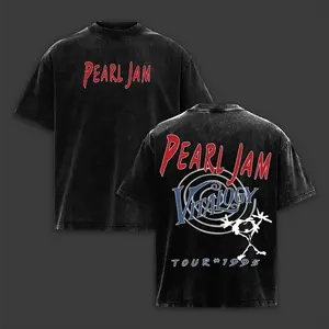 Pearl Jam Vitalogy Tour Acid Wash T Shirt 90s Parking Lot 1995, Vintage Doubel Printed Tee Unisex Shirt Top, Machine Washable, No Fading, Perfect Gift For Menswear - Womenswear Merch, Oversized Streetwear, Heavy Cotton, Casual Tee, Graphic Tee