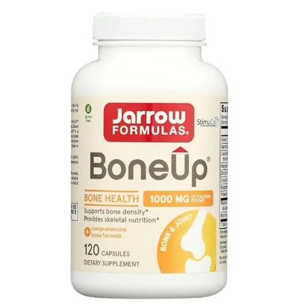Jarrow Formulas BoneUp – Bone Health & Skeletal Nutrition Supplement with Calcium, Vitamin D3 & K2, MCHA Calcium, Non-GMO & Gluten-Free, 120 Capsules