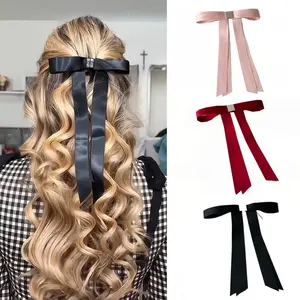 Women's Bow Hair Clip Set, Magnetic Detachable Design, Fashionable Multi-Color Three-Piece, Daily Wear Accessories