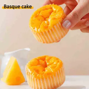 Ultra-Creamy Basque Cheesecake - No-Crust Spanish Style Dessert with Caramelized Exterior, Molten Center, Low Sodium, Vegetarian, Wheat-Infused Snack Cake, Ambient Storage, 3-Month Room-Temp Shelf Life