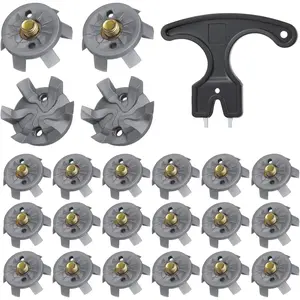 31 Pcs Golf Spikes Set Includes 30 Pcs Golf Cleats Replacement Black Golf Cleats Spanner Metal Thread Screw 6 mm Dia Golf Spike Tool for Lawn Cricket Shoe Golf Player Lover (Silvery Grey)