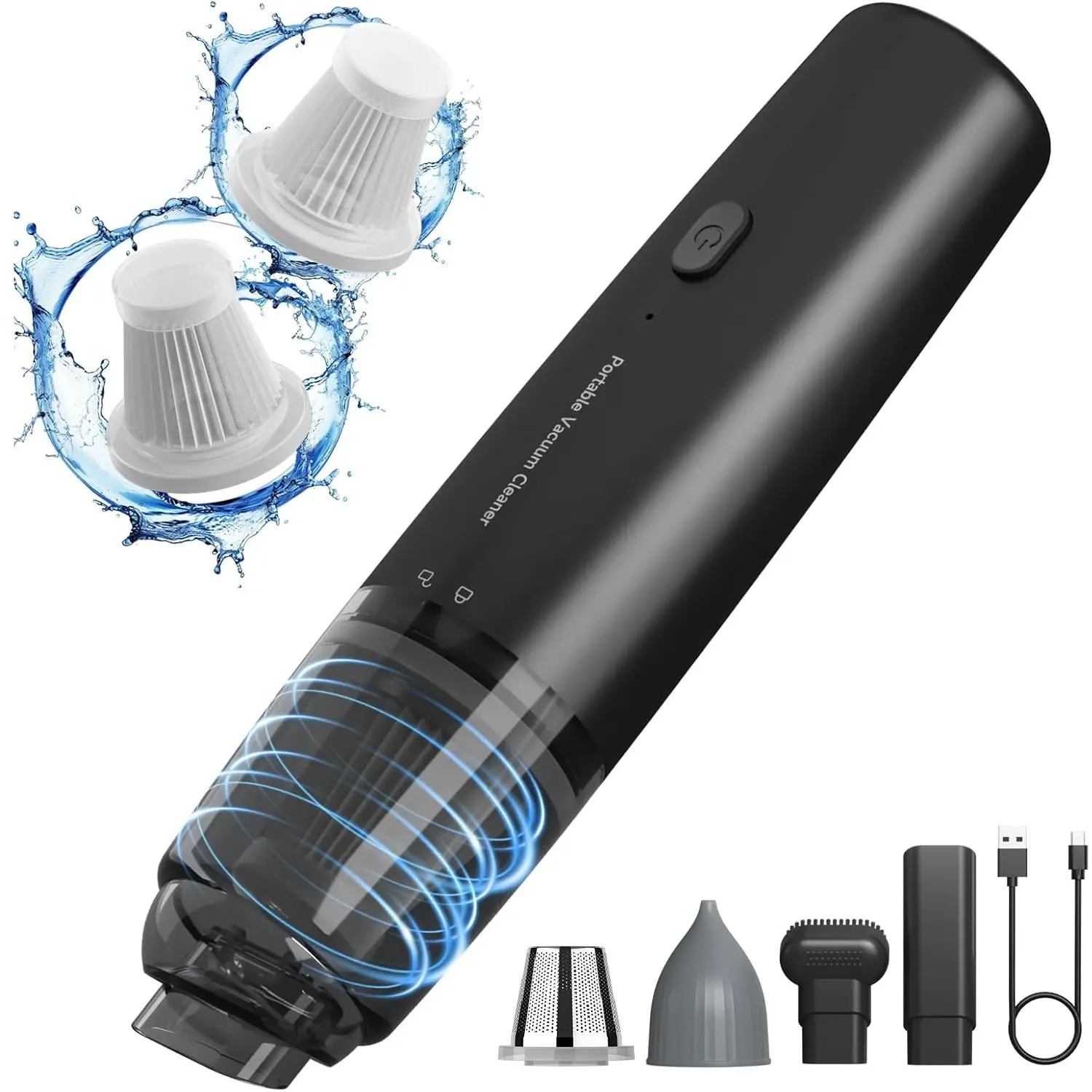 Cordless Vacuum Cleaner - 0.72lb Ultra-Light Portable Mini Handheld, High Suction, USB-C Rechargeable, with HEPA Filter & 3 Attachments, Car Seat Cleaner, Detailing Tools, Interior Kit, Car Accessories for Home & Office, Car Detailing Tools