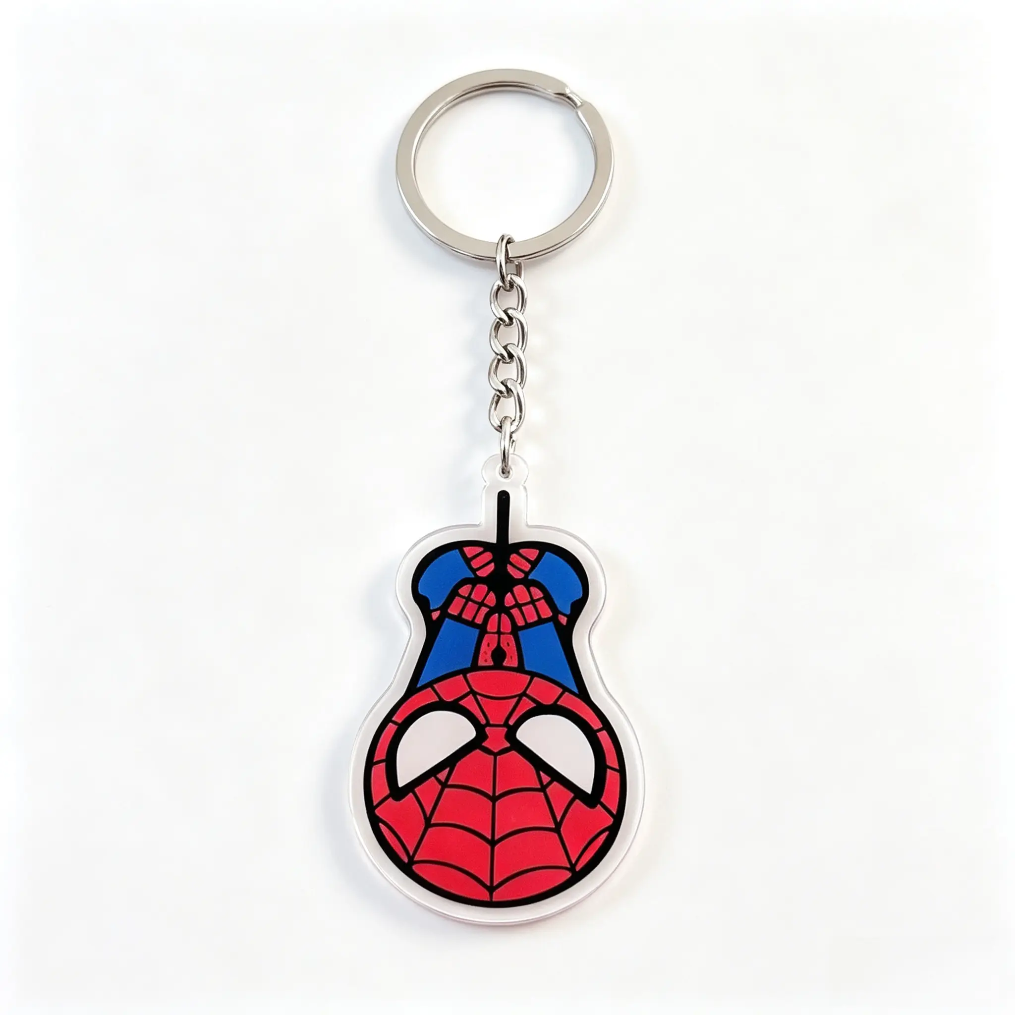 Marvel Spider‑Man Keychain, Superhero Character Key Ring, Durable Hanging Pendant Accessory for Backpack Keys Bag Decor, Kids Boys Fans Gift